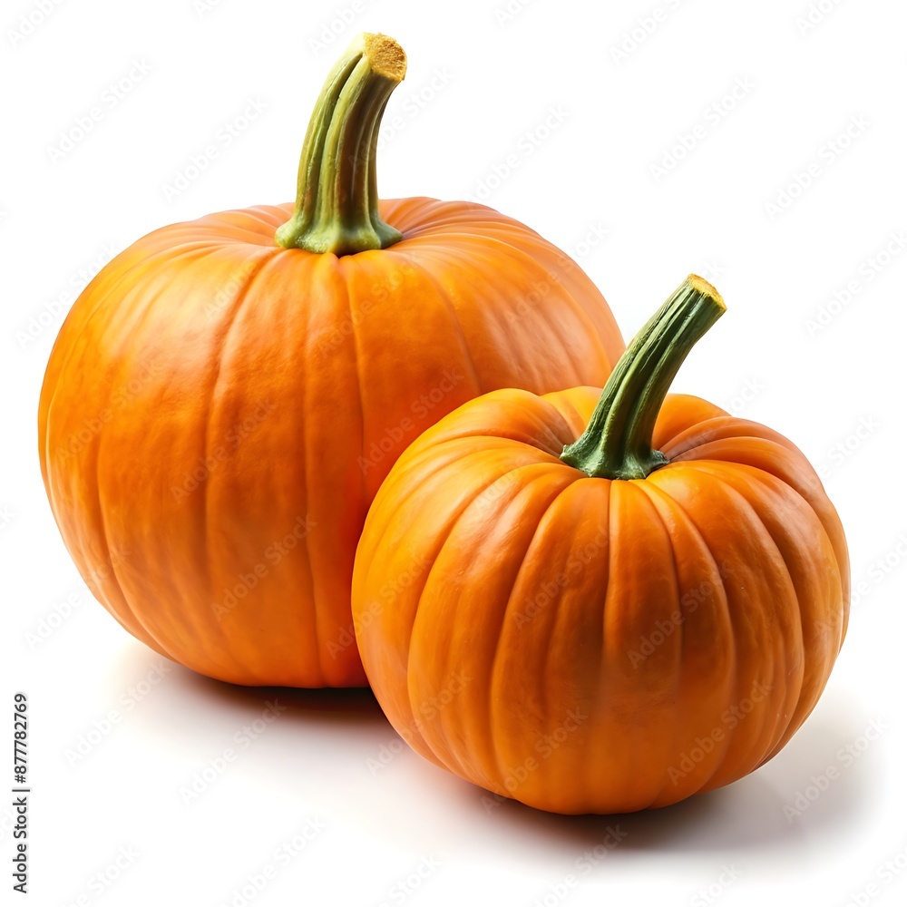 Obraz premium Pumpkin isolated on white background, top view