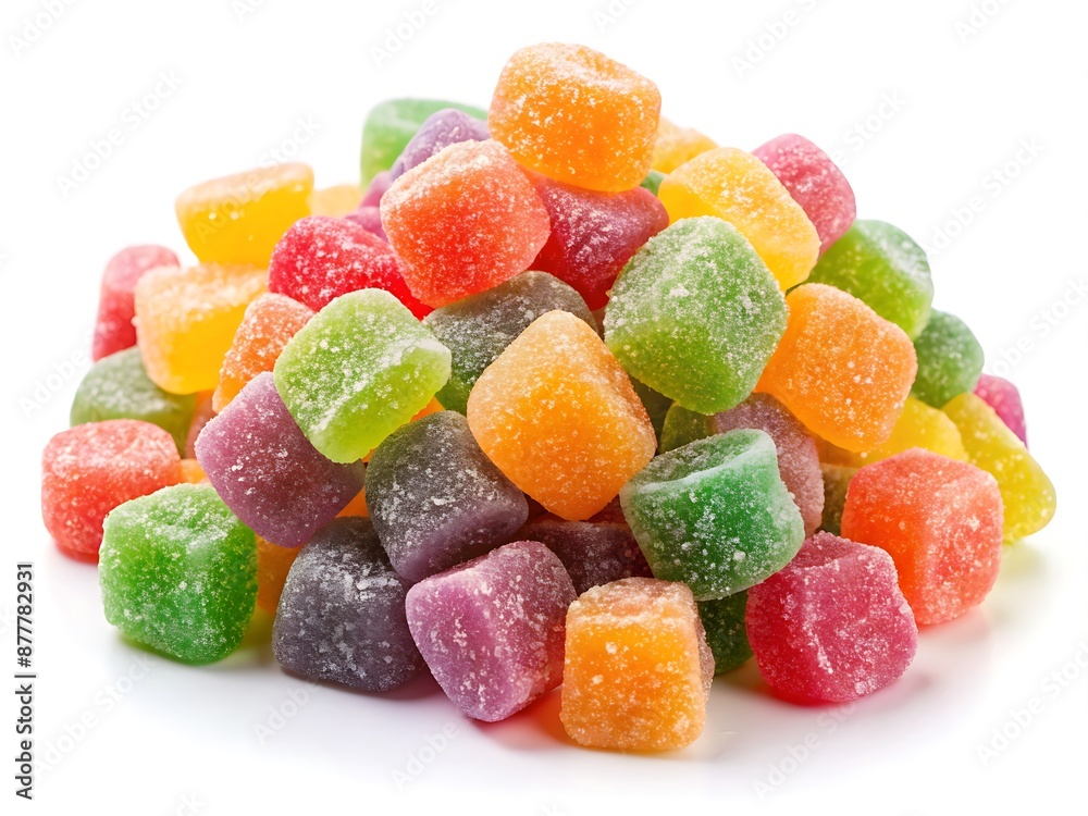 Gummy candies in wooden bowl isolated on white background. Gummy candies in wooden bowl isolated on white background.