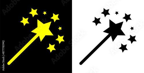 Modern style magic wand. Wand icon.