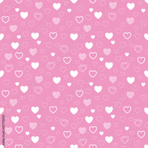 Wallpaper Mural seamless pattern with hearts Torontodigital.ca