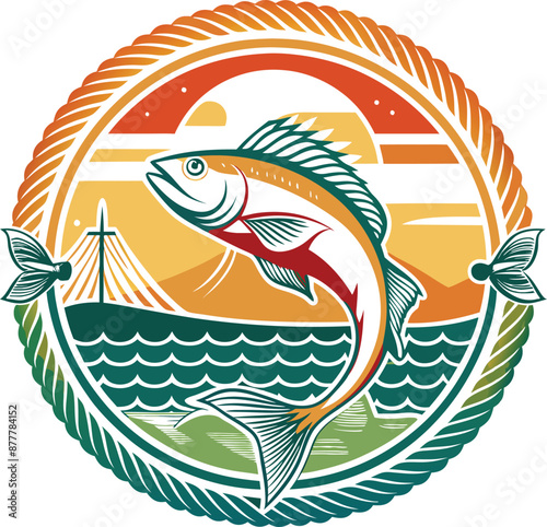 Fishing Vector Illustration. Fishing T-Shirt Design.