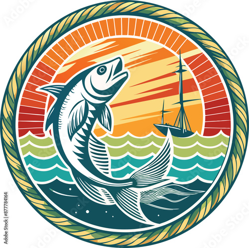 Fishing Vector Illustration. Fishing T-Shirt Design.
