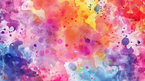 Dynamic Watercolor Splash Pattern in Vibrant Hues - Expressive Artistic Spontaneity