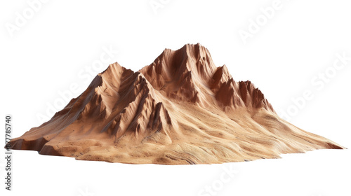 3d piece of land mountain on a transparent background
