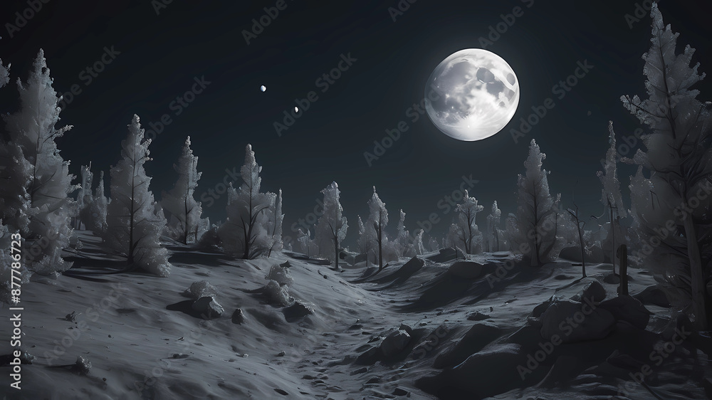 Fototapeta premium Lunar Luminary The Lunar Luminary channels the mysteries of the moon, with an ever-changing coat that mirrors the moon's phases. This NFT is a nightly spectacle on your screen.