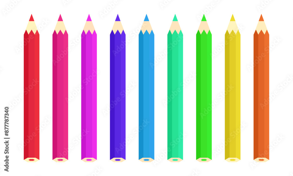 Large collection of colored pencils illustration Large collection of colored pencils illustration