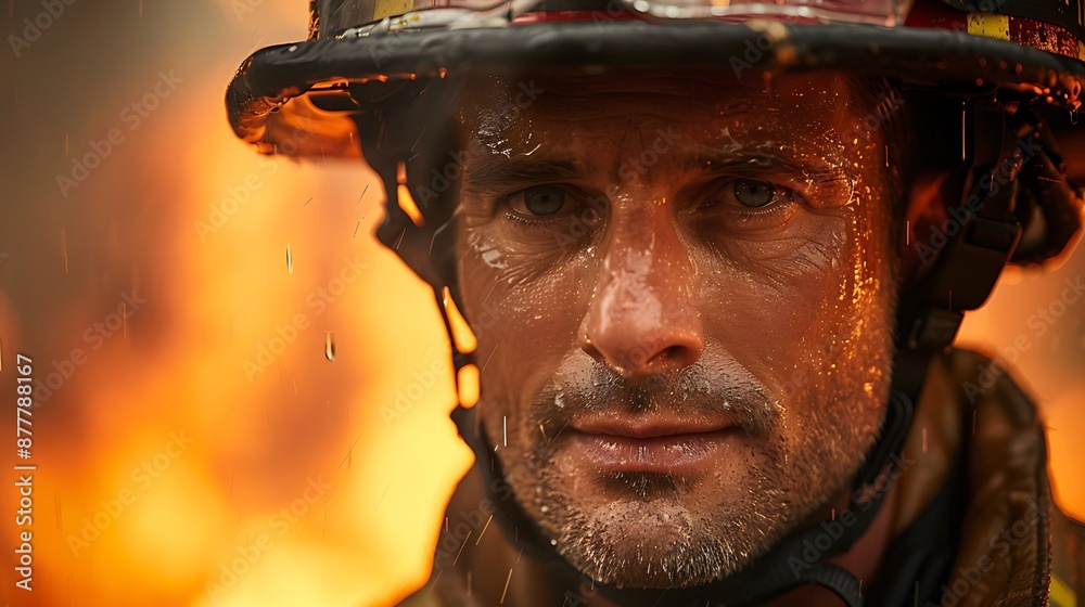 firefighter in action on fire firefighter in action on fire