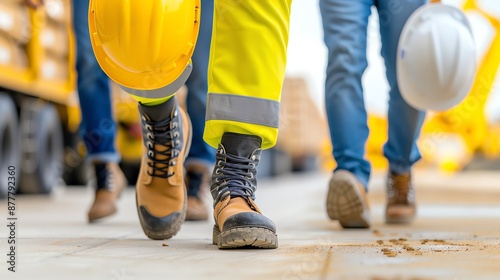 Workers ensuring efficient carriage of stockpiled goods, company, stockpile, coordinated logistics photo