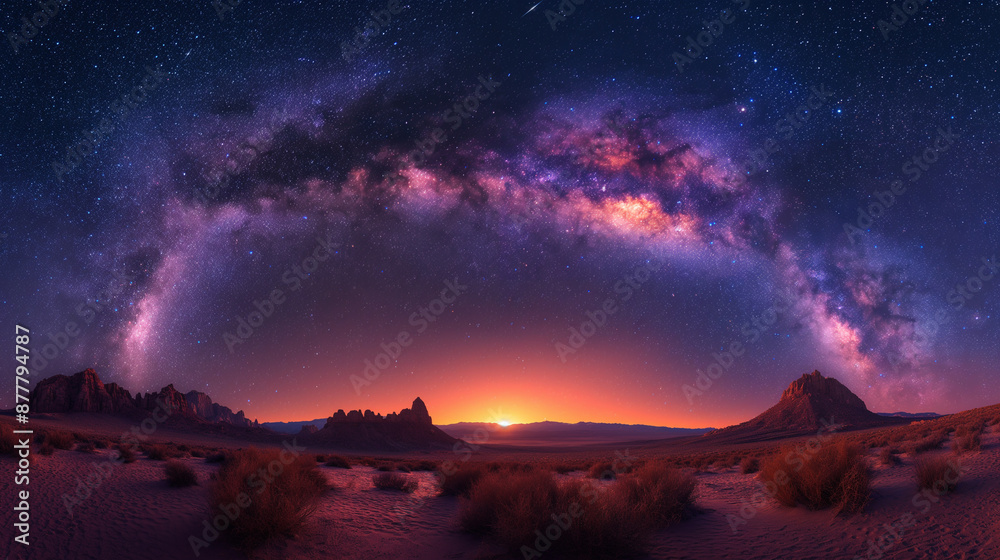 Milky Way over Remote Desert Landscape Milky Way over Remote Desert Landscape