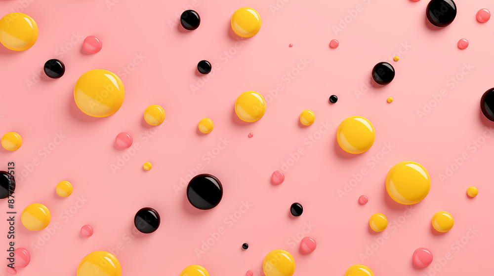Pink Drops of Paint, Water, Liquid on Yellow Background, Abstract Image, Texture, Pattern Background, Wallpaper, Cover and Screen of Mobile, Smartphone, Computer, Laptop, 9:16 and 16:9 Format Pink Drops of Paint, Water, Liquid on Yellow Background, Abstract Image, Texture, Pattern Background, Wallpaper, Cover and Screen of Mobile, Smartphone, Computer, Laptop, 9:16 and 16:9 Format
