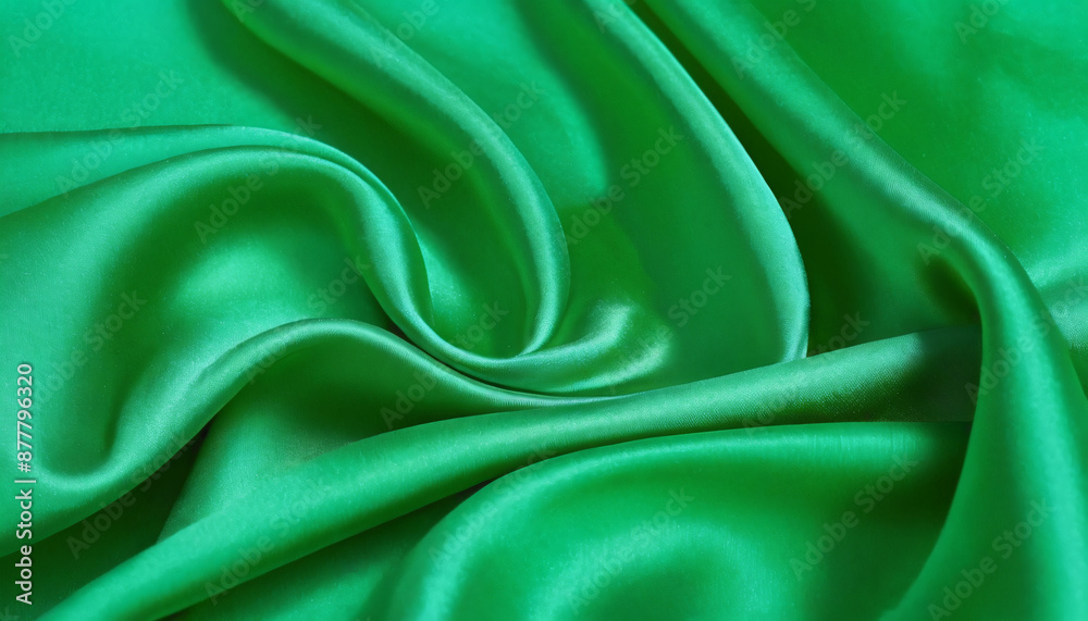 Obraz premium color green shiny fabric texture background