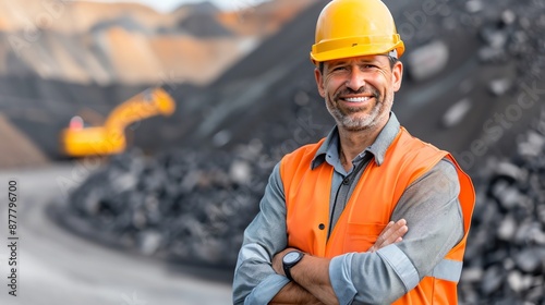 Executive overseeing stockpile and carriage operations, company, stockpile, operational control photo