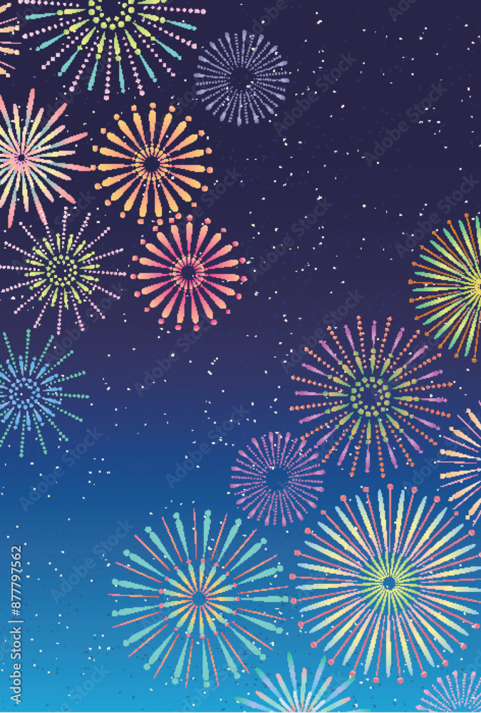 花火　夏祭り　風景　背景	