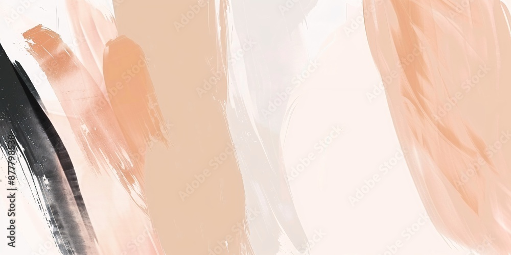 Fototapeta premium Abstract Painting in Peach, Gray, and Black