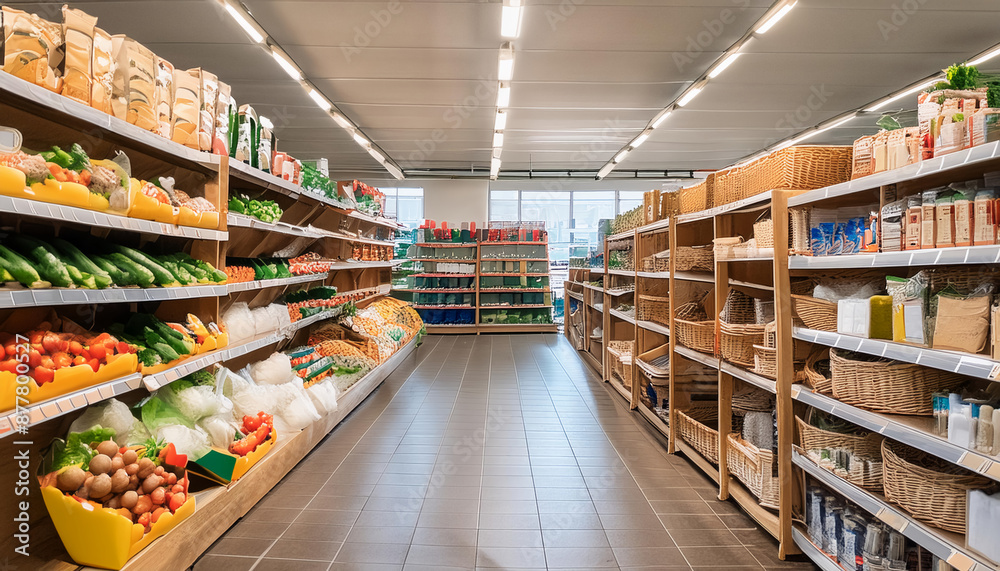 Inside a minimarket shop. Generative AI. Inside a minimarket shop. Generative AI.