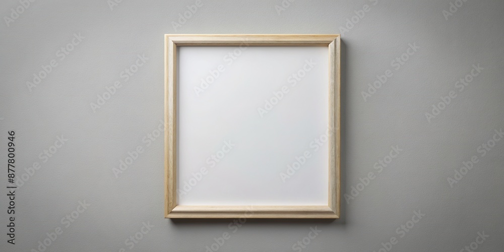 Isolated white empty framed canvas on a light grey background with a subtle texture, awaiting creative artwork, illustrations, or designs to be added. Isolated white empty framed canvas on a light grey background with a subtle texture, awaiting creative artwork, illustrations, or designs to be added.