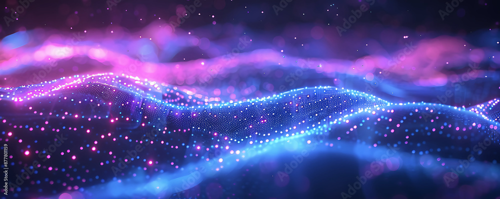 Abstract Futuristic Network Background with Neon Lights Abstract Futuristic Network Background with Neon Lights