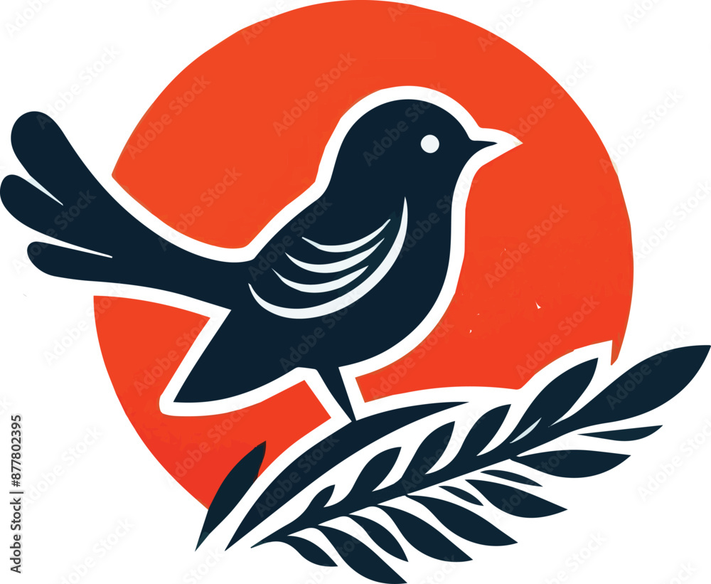 Fototapeta premium bird on a branch. Generative AI