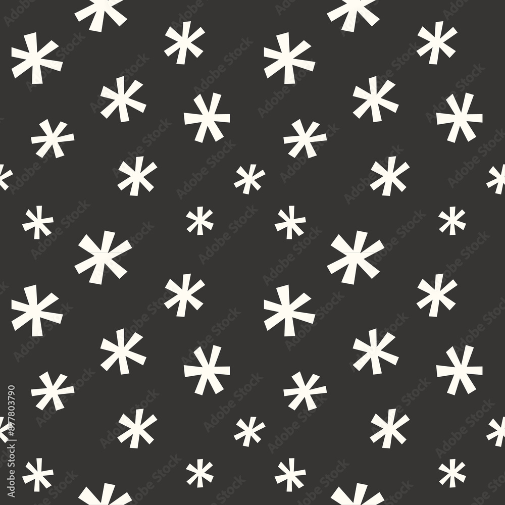 Abstract snowflakes seamless pattern. Paper cutout white snowflakes on black background. Ideal for wrapping paper, textile, backgrounds, and more. Abstract snowflakes seamless pattern. Paper cutout white snowflakes on black background. Ideal for wrapping paper, textile, backgrounds, and more.
