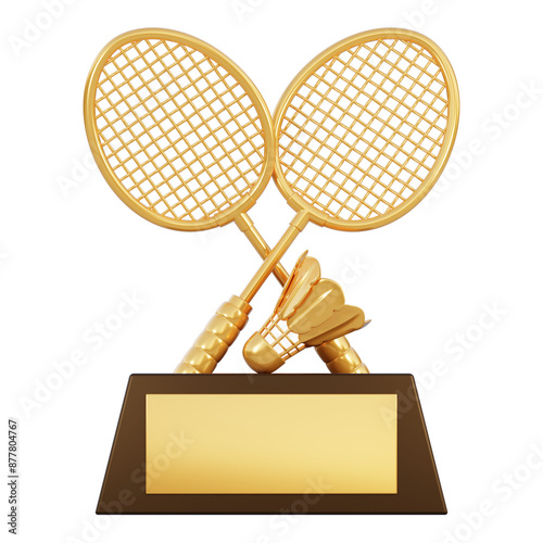 badminton cup 3d icon illustration