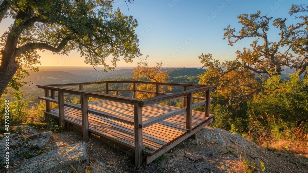 hand-laid wooden Craftsman-style viewing platform at the top of a hill, offering spectacular views and a quiet place to enjoy nature hand-laid wooden Craftsman-style viewing platform at the top of a hill, offering spectacular views and a quiet place to enjoy nature