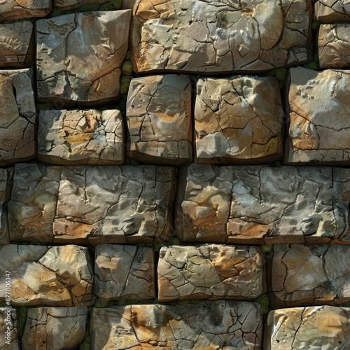 Abstract Anime-Inspired Stone Textures: A Dynamic Mural Background that Blends Artistic Fantasy with Natural Elements photo