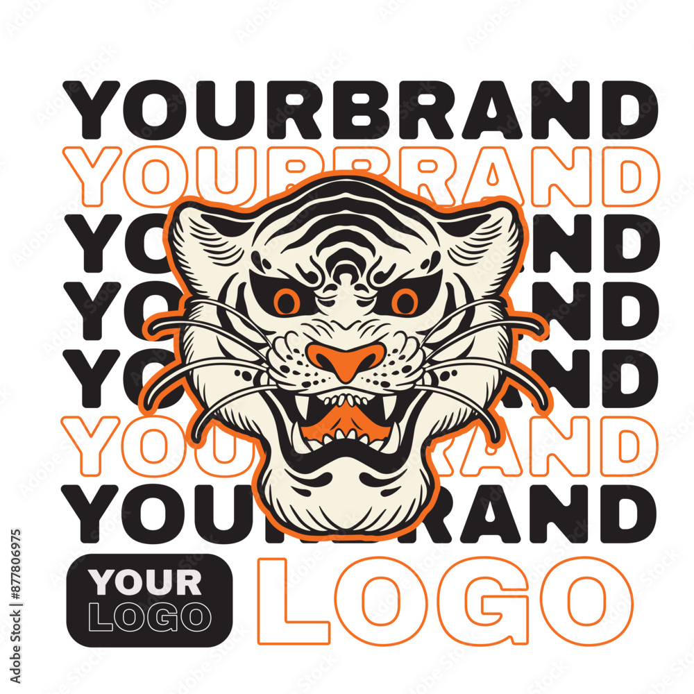 Tiger anger. Vector illustration of a tiger head.
Tiger anger. Vector illustration of a tiger head.