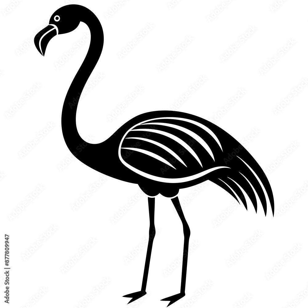 Fototapeta premium Flamingo icon silhouette vector art illustration