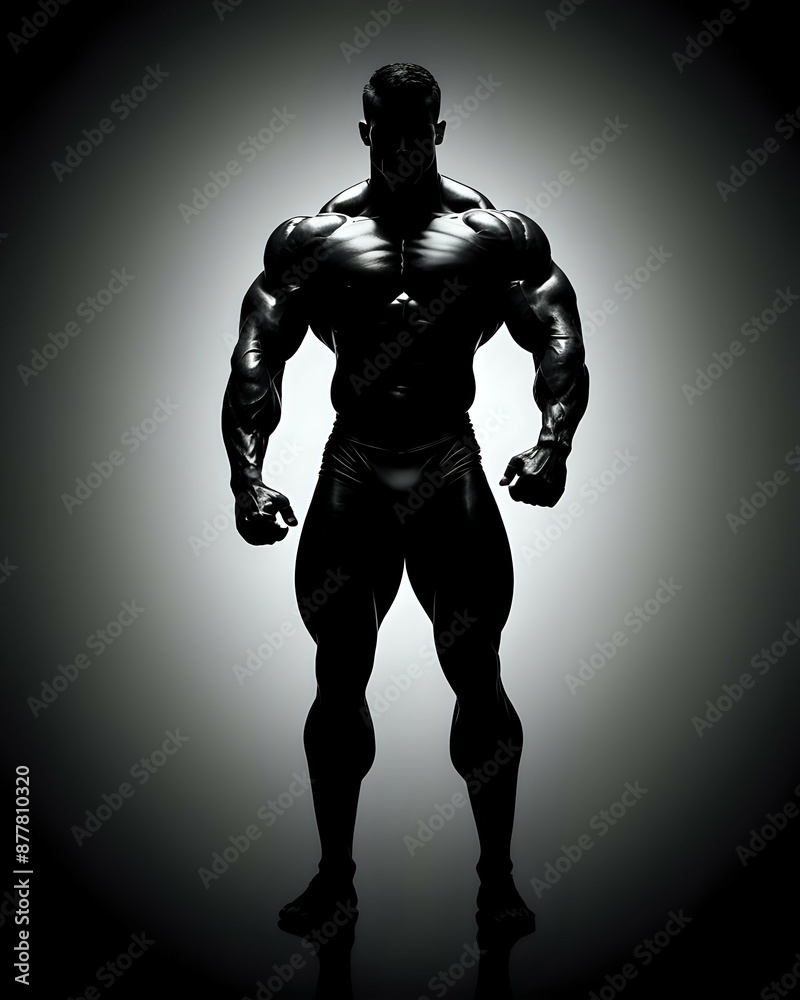 silhouette of a bodybuilder silhouette of a bodybuilder