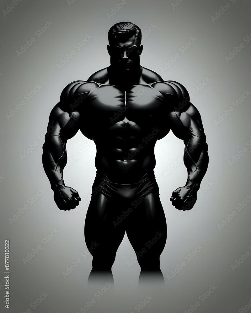 silhouette of a bodybuilder 