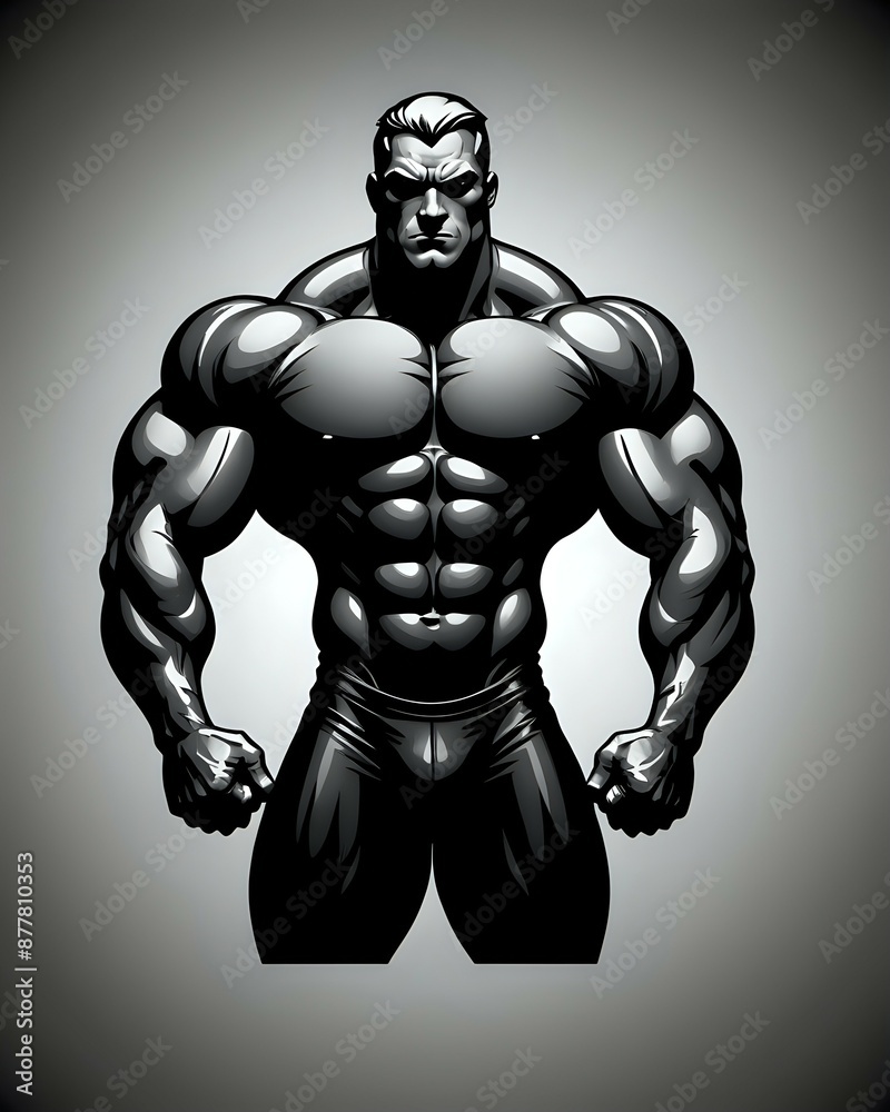 silhouette of a bodybuilder 