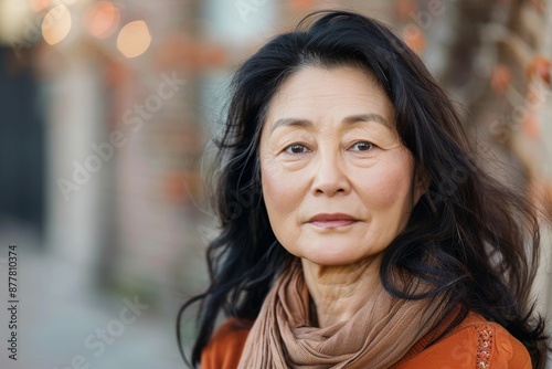 middle aged Asian woman dressed casually