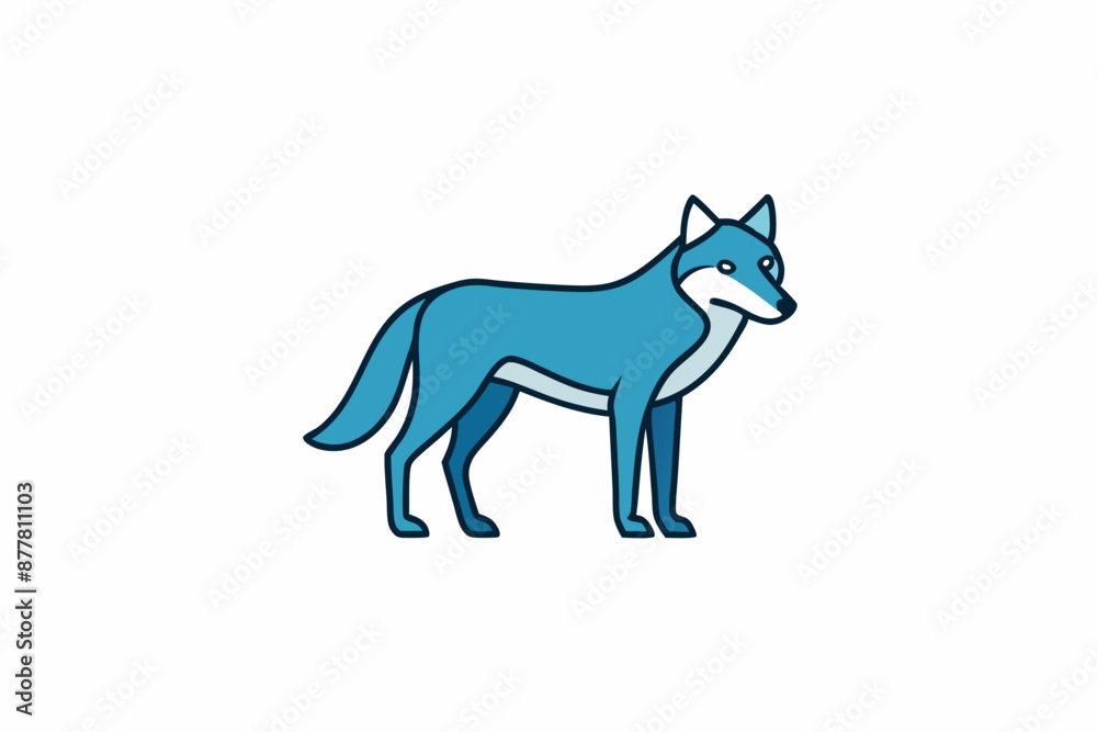 Eastern Wolf learns icon vector white background Eastern Wolf learns icon vector white background
