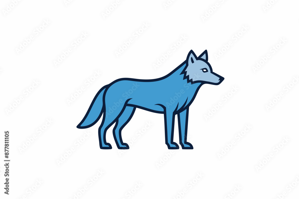Eastern Wolf learns icon vector white background Eastern Wolf learns icon vector white background