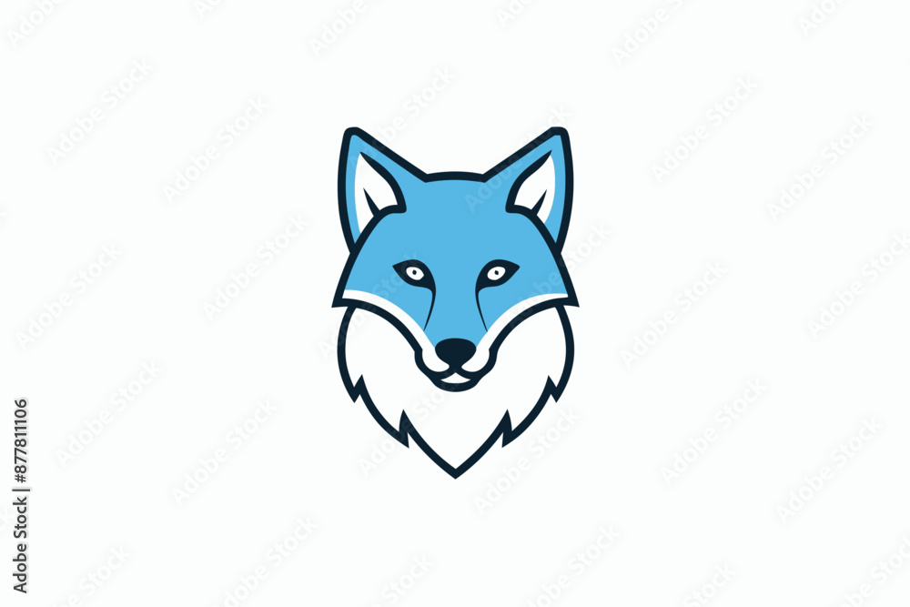 Obraz premium Eastern Wolf learns icon vector white background