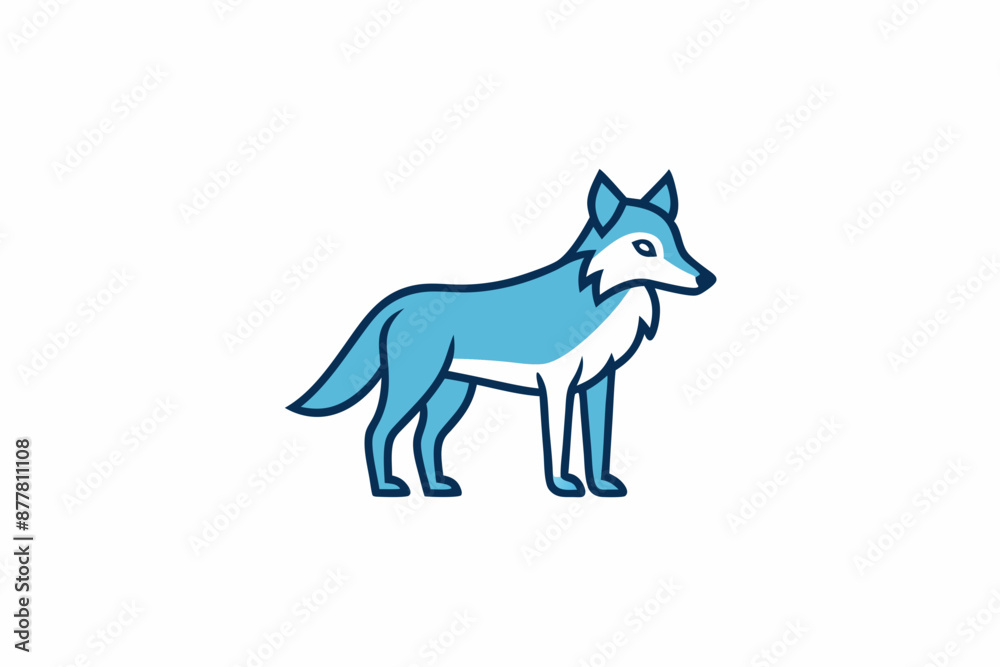 Eastern Wolf learns icon vector white background Eastern Wolf learns icon vector white background