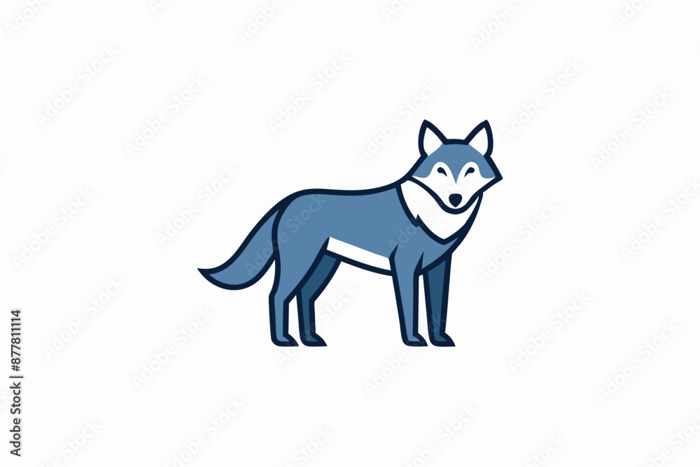 Eastern Wolf learns icon vector white background Eastern Wolf learns icon vector white background