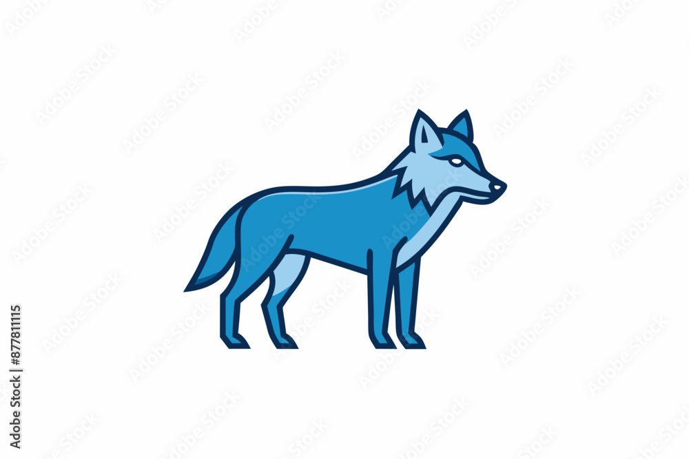 Eastern Wolf learns icon vector white background