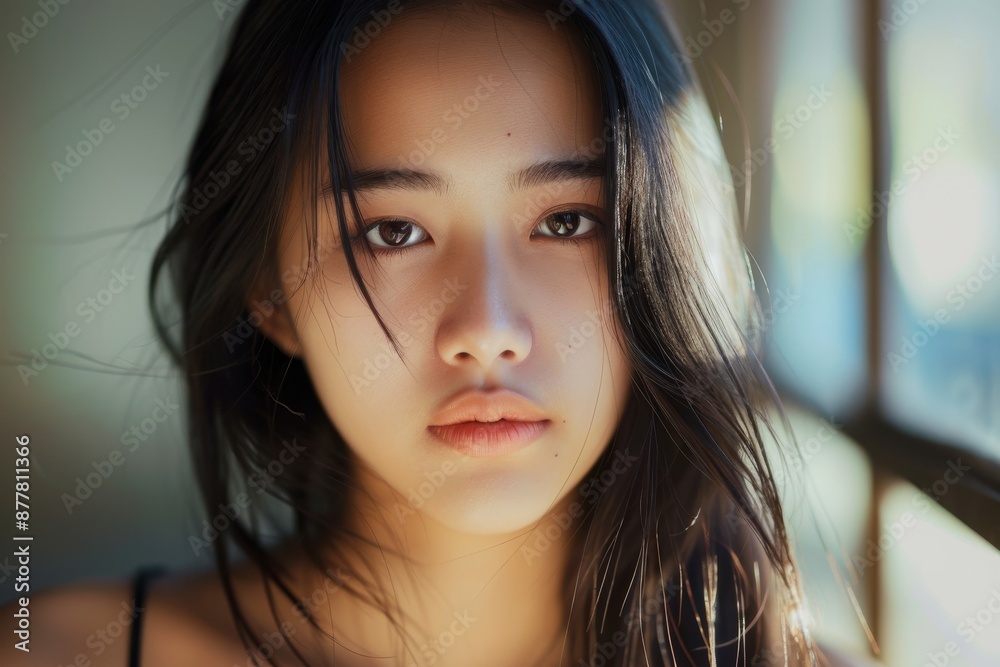 Naklejka premium pretty asian girl posing for photo shoot