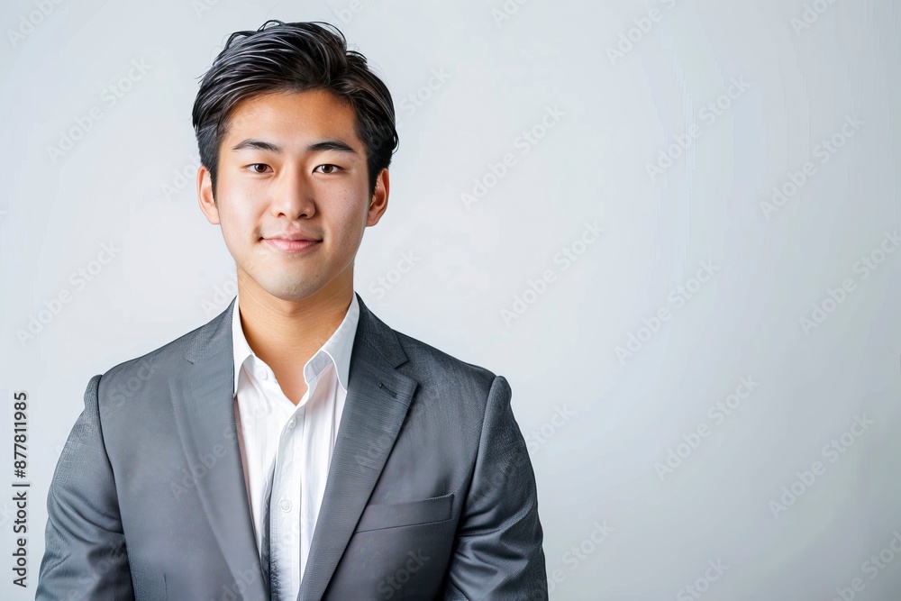 asian business people man good looking in studio. portrait businessman in grey suit confident friendly face isolated on white background - generative ai asian business people man good looking in studio. portrait businessman in grey suit confident friendly face isolated on white background - generative ai