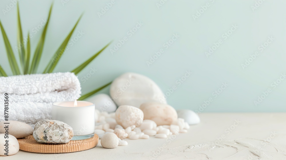 Peaceful scene with minerals and meditation setup, Prevention Minerals Peace, focusing on preventative health Peaceful scene with minerals and meditation setup, Prevention Minerals Peace, focusing on preventative health