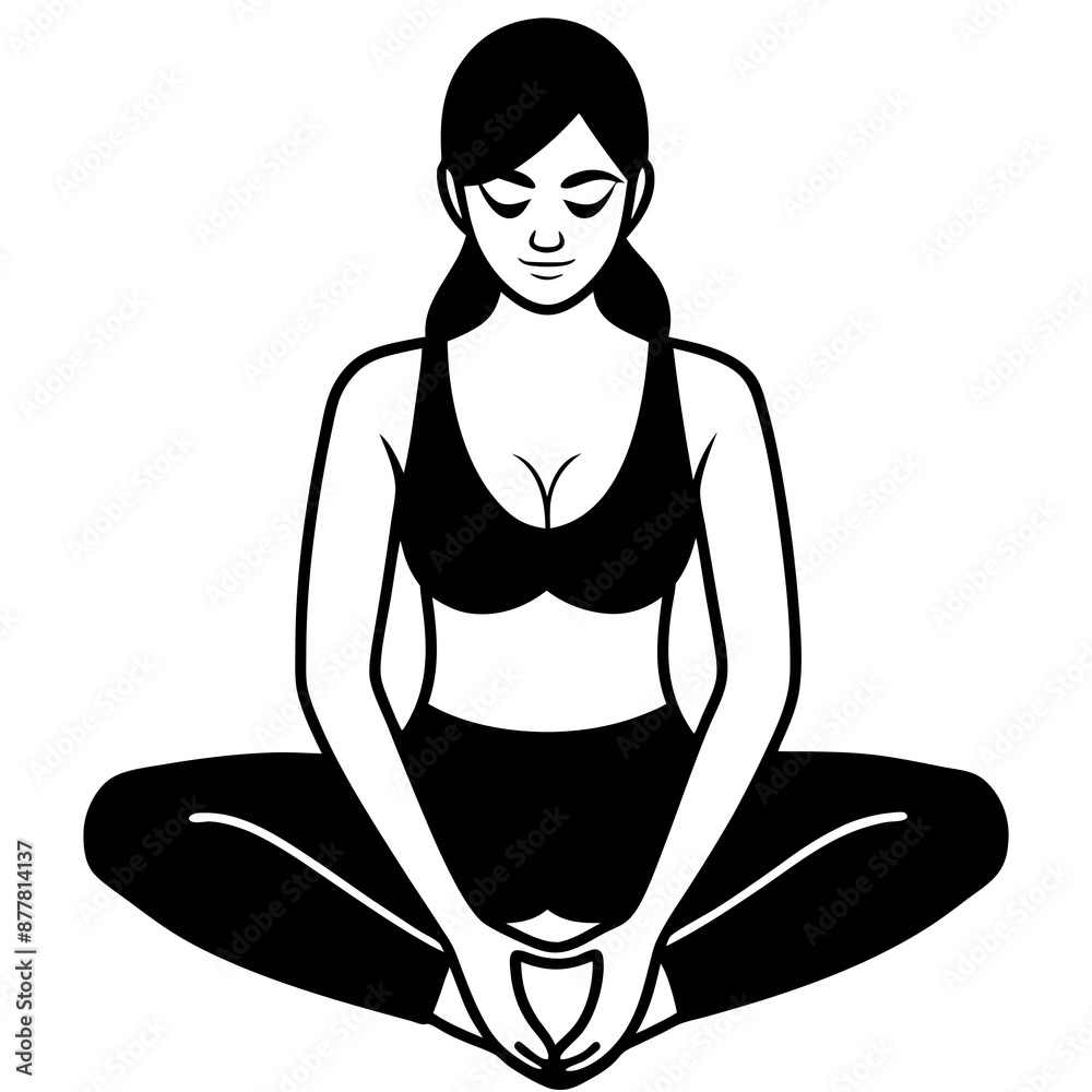 a yound lady doing yoga silhouette vector illustration a yound lady doing yoga silhouette vector illustration