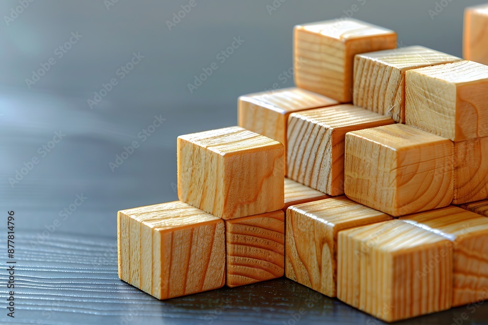 Wooden Blocks Arranged in an Abstract Pattern Wooden Blocks Arranged in an Abstract Pattern