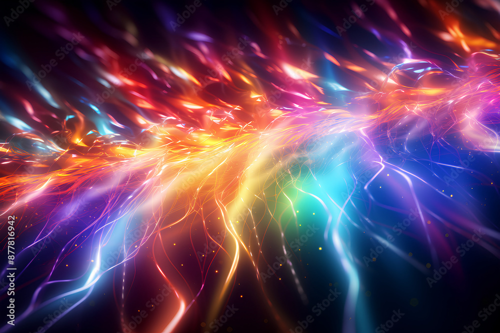 Obraz premium beautiful rainbow color lightning