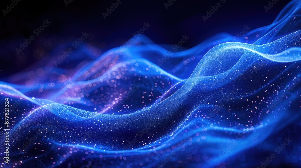 Oceanic Rhythm: Waves of small blue dots swirl across a dark expanse, embodying fluidity and depth in a captivating abstract depiction.
Oceanic Rhythm: Waves of small blue dots swirl across a dark expanse, embodying fluidity and depth in a captivating abstract depiction.