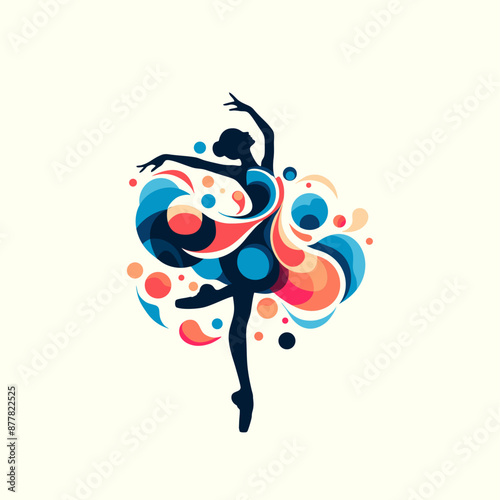 abstract poster silhouette  of ballerina dance 