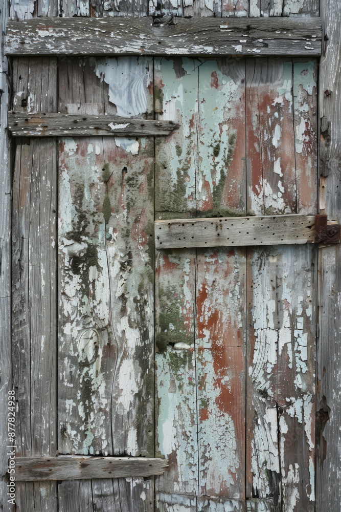 Old barn doors with cracked and peeling paint, telling stories of years gone by, Generative AI Old barn doors with cracked and peeling paint, telling stories of years gone by, Generative AI