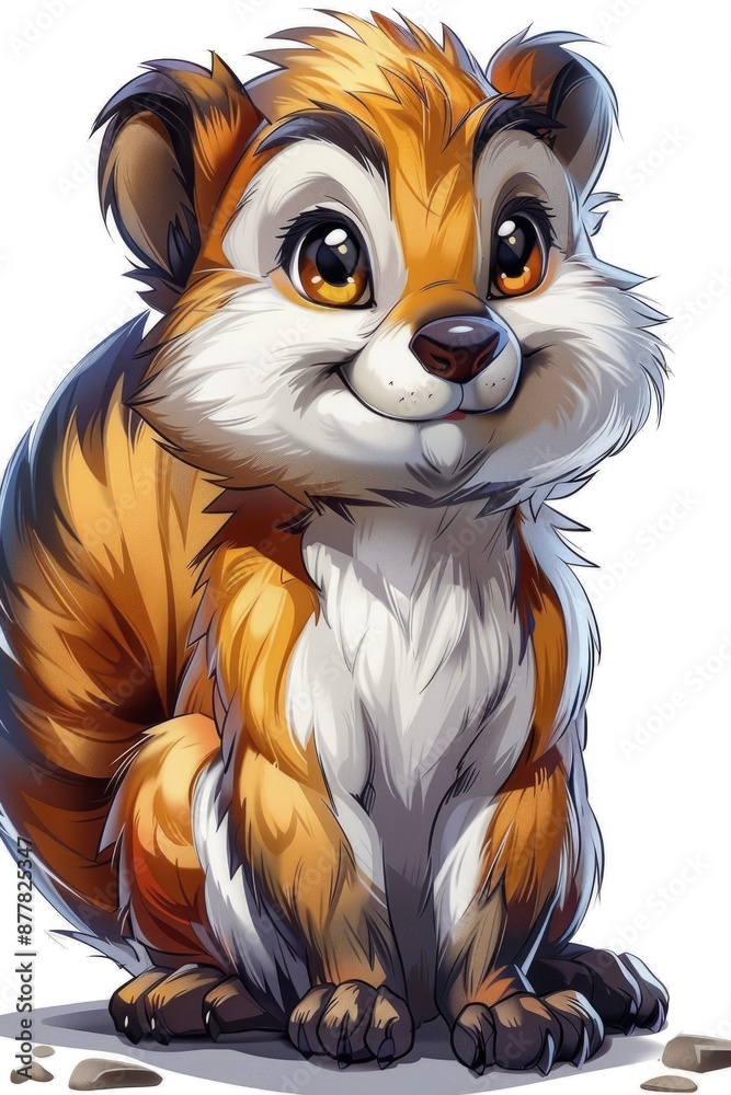 Cute smiling squirrel, digital, playful cartoonish, caricature-like, vector art illustration, colorful cartoon, character, vibrant primary Cute smiling squirrel, digital, playful cartoonish, caricature-like, vector art illustration, colorful cartoon, character, vibrant primary