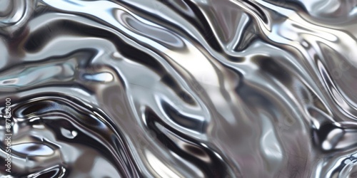 Abstract Liquid Luminosity: A Smooth, Luxurious Metal Texture Illustration Capturing the Essence of Flowing Opulence photo