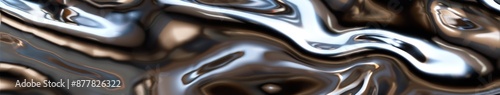 Abstract Liquid Luminosity: A Smooth, Luxurious Metal Texture Illustration Capturing the Essence of Flowing Opulence photo